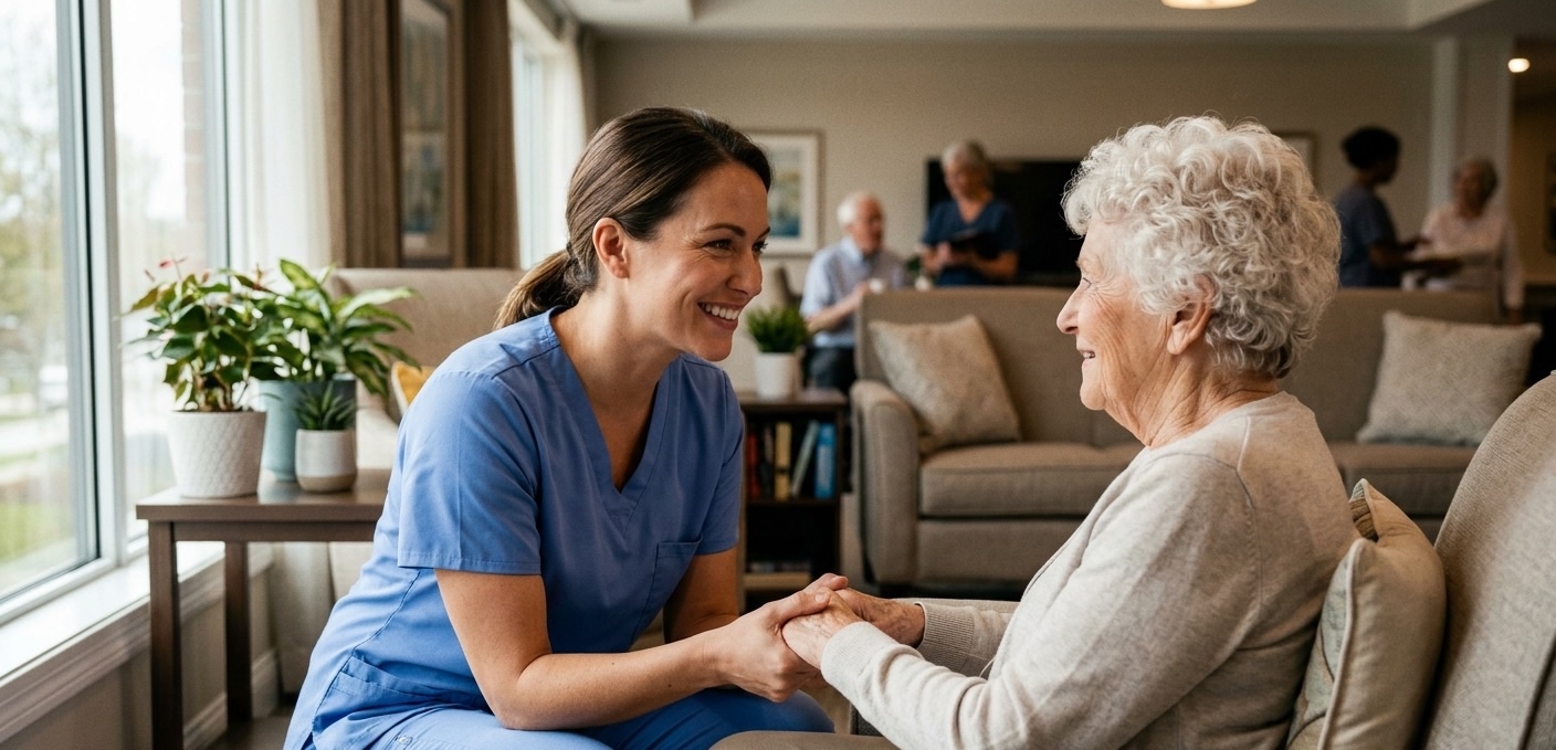 Memory Care specialist with resident