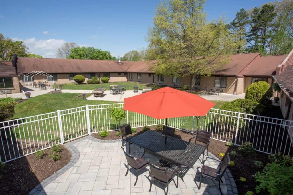 The outside of Harmony Village at Careone Jackson in Jackson
