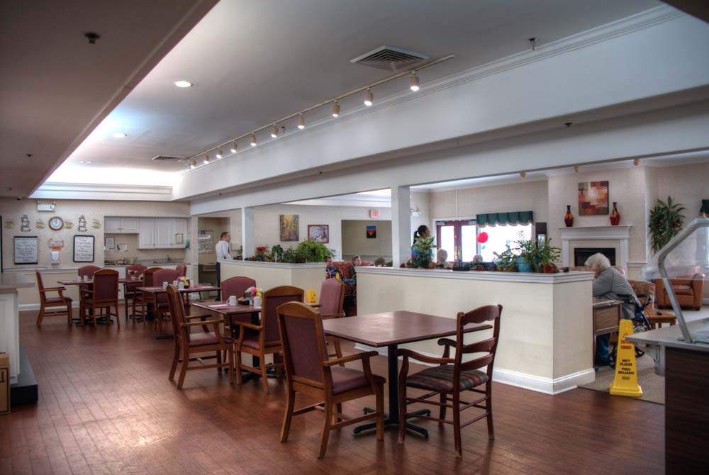 The dining and communal room with chairs and seating