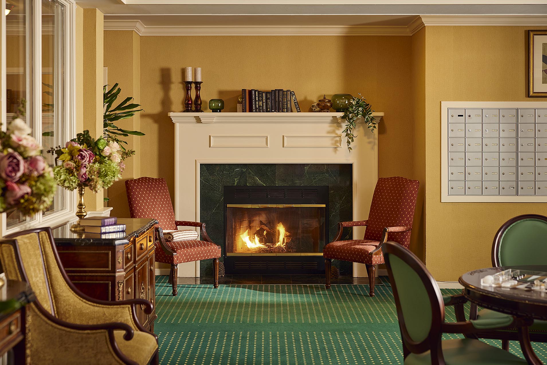 Two fireside chairs for a chat with a friend