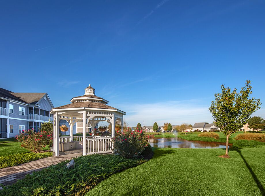 Gazebo against a blue sky